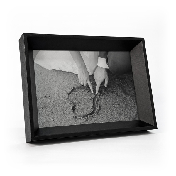 Porta Retratos 25x20 Cm De Mesa Moldura Chanfrada Com Vidro M