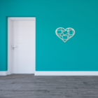 Porta Retratos Coração 4 Fotos Em Mdf Branco