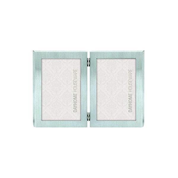 Porta-retratos Duplo Em Alumínio Adely Decor Lumini 10x15cm