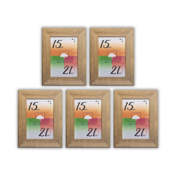 Porta-retratos Kit 5 Quadros Molduras Borda 4cm Com Acetato -