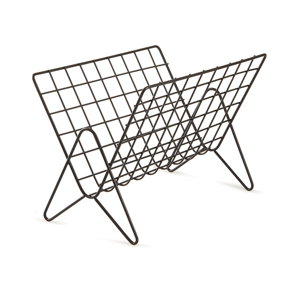 Porta Revista Expositor Preto Em Metal 13293 Mart