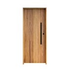 Porta Ripada Cedro Batente 14 Fechadura Rolete Puxador Barra