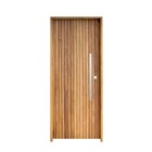 Porta Ripada Cedro Batente 14 Fechadura Rolete Puxador Barra