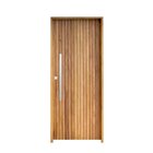 Porta Ripada Cedro Batente 14 Fechadura Rolete Puxador Barra