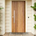 Porta Ripada Cedro Batente 14 Fechadura Rolete Puxador Tubo 8