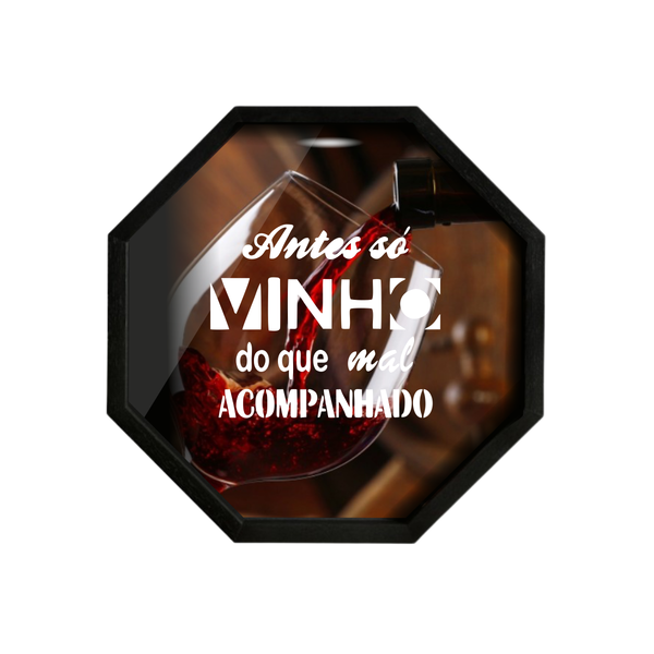 Porta Rolha/tampa Oitavada Em Madeira 40x40 Preto V601 - V4