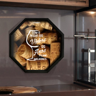 Porta Rolha/tampa Oitavada Em Madeira 40x40 Preto V606 - V5