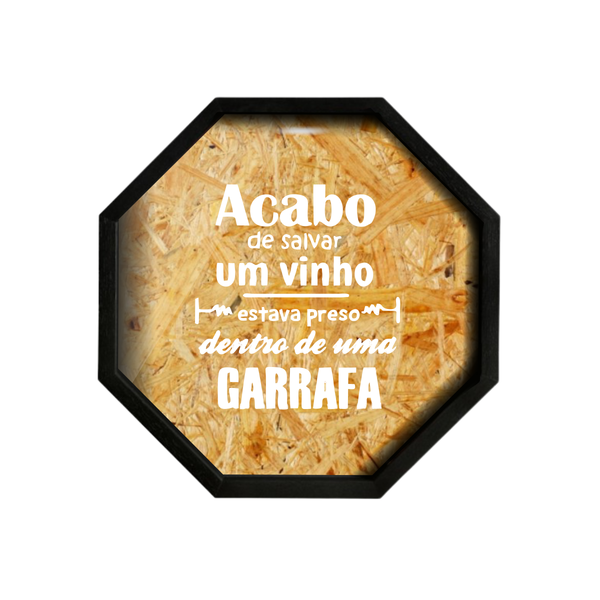 Porta Rolha/tampa Oitavada Em Madeira 40x40 Preto V608 - V7