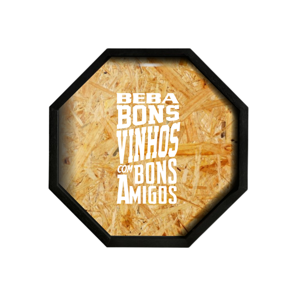 Porta Rolha/tampa Oitavada Em Madeira 40x40 Preto V608 - V8