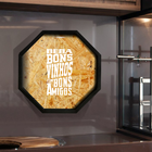 Porta Rolha/tampa Oitavada Em Madeira 40x40 Preto V608 - V8