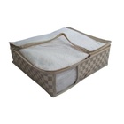 Porta Roupa De Cama Organizador Sintético Xadrez Bege P