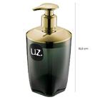 Porta Sab. Liquido Premium Preto/dourado - 15 8cm