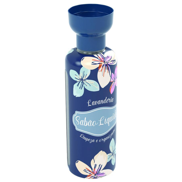 Porta Sabão Liquido 27,7cm 970ml Com Dosador Lavanderia Azul