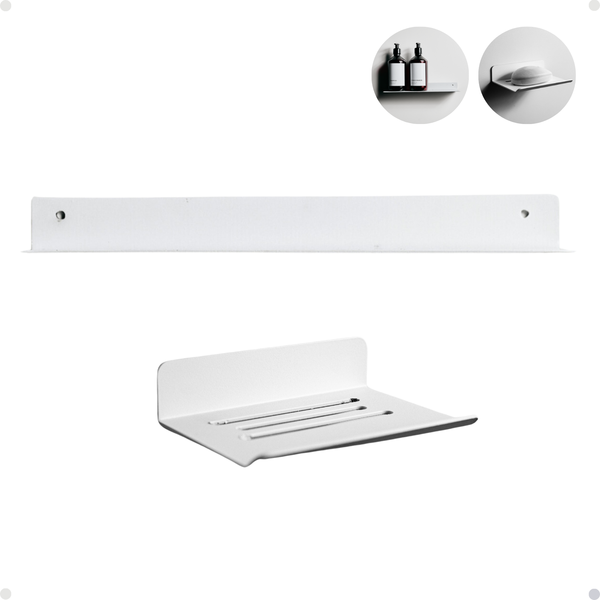 Porta Sabonete + Porta Shampoo Condicionador Creme Banheiro F