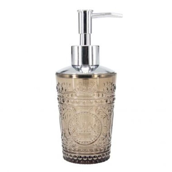 Porta Sabonete Liqudo De Vidro Bege 7cm X 17 5cm