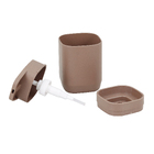 Porta Sabonete Líquido de Bancada para Banheiro 380mL Plástico Marrom Amêndoa Aura OU