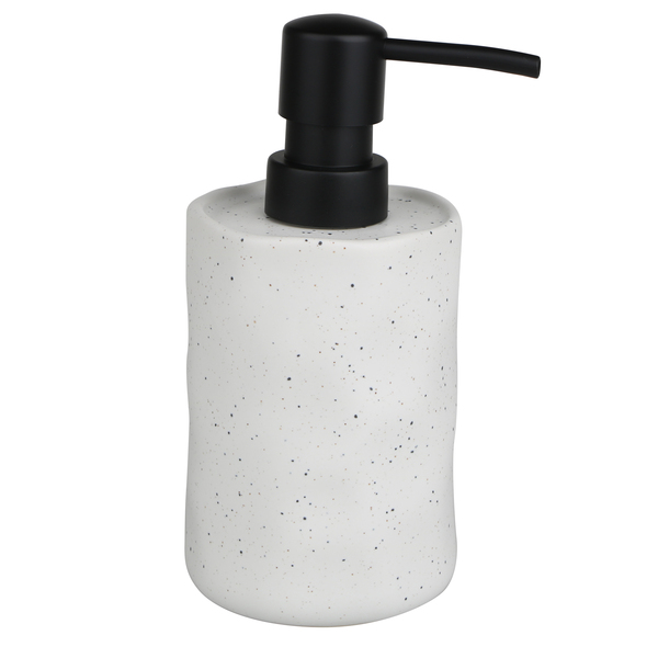 Porta Sabonete Líquido de Pia para Banheiro 500mL Cerâmica Branco Contorno Oikos