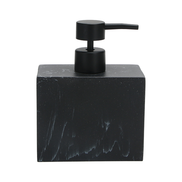 Porta Sabonete Líquido de Pia para Banheiro 500mL Pedra Preto Marmorizado Oikos