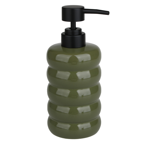 Porta Sabonete Líquido de Pia para Banheiro 500mL Pedra Verde Escuro Gomos Oikos