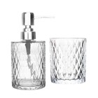 Porta Sabonete Líquido de Bancada para Banheiro 250ml Transparente Diamond Lyor