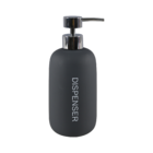 Porta Sabonete Líquido de Bancada para Banheiro 240mL Cerâmica Cinza Escuro Soft Sensea