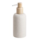 Porta Sabonete Líquido Bege de Bancada para Banheiro 310ml Trama Coza