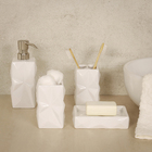 Porta Sabonete Líquido Cerâmica Branca Diamond Importado