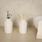 Porta Sabonete Líquido Cerâmica Branca Pendora Sensea