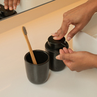 Porta Sabonete Líquido Cerâmica Preto Marmorizado 250ml Osaka Martiplast