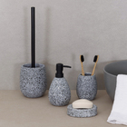 Porta Sabonete Líquido Cinza Cerâmica 3x11,2cm Oikos