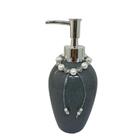 Porta Sabonete Líquido Cinza De Cerâmica Estampa Granilite