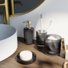 Porta Sabonete Líquido de Bancada para Banheiro 270ml Vidro Fumê Gatsby Sensea