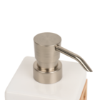 Porta Sabonete Líquido de Bancada para Banheiro 300ml Cerâmica Madeira Clara Fudji Sensea