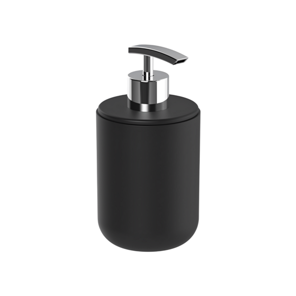 Porta Sabonete Líquido de Bancada para Banheiro 380mL Plástico Preto Verso OU