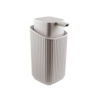 Porta Sabonete Líquido de Bancada Para Banheiro 400ml Plástico Cinza Usual Utilidades