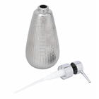 Porta Sabonete Líquido de Bancada para Banheiro 400ml Cerâmica Cromado Queen Sensea