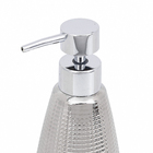 Porta Sabonete Líquido de Bancada para Banheiro 400ml Cerâmica Cromado Queen Sensea