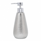 Porta Sabonete Líquido de Bancada para Banheiro 400ml Cerâmica Cromado Queen Sensea