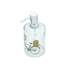 Porta Sabonete Líquido De Vidro Bike And Flower 400ml