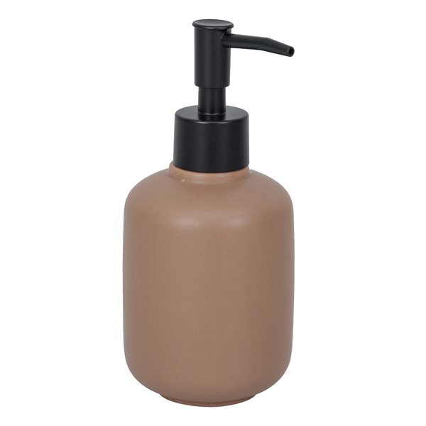 Porta Sabonete Líquido em Cerâmica Marrom Claro Mart