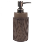 Porta Sabonete Líquido Em Resina Marrom E Prateado