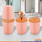 Porta Sabonete Líquido Escova Algodão Rosé Gold  Luxo Banheir