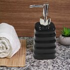 Porta Sabonete Liquido Modelagem De Cerâmica Lavabo Preto