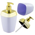 Porta Sabonete Líquido Para Bancada 250ml Dourado - Branco-do