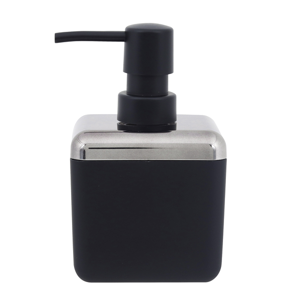 Porta Sabonete Líquido Plástico Preto 350mL Cube Coza