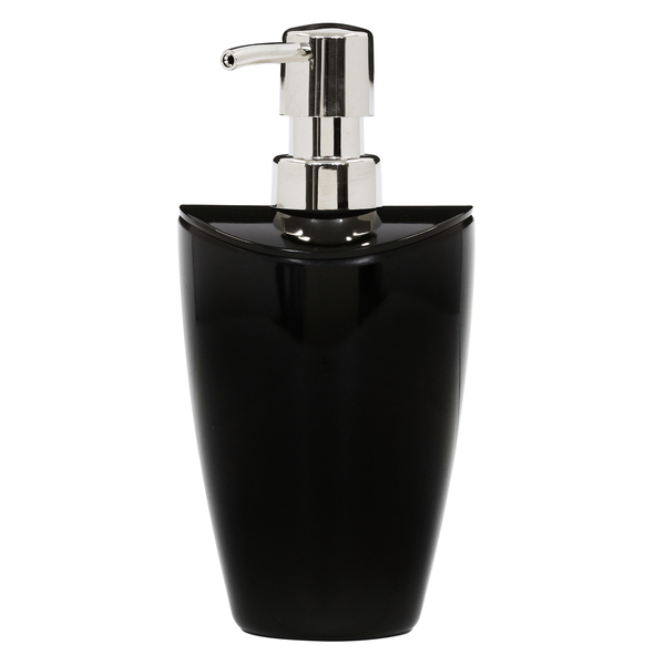 Porta Sabonete Líquido Preto em Resina Plástica 275ml Torina Sensea