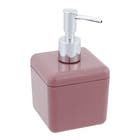 Porta Sabonete Líquido Rosa em Plástico Cube Coza