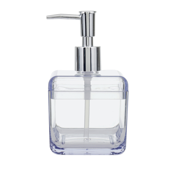 Porta Sabonete Líquido Transparente em Plástico 330ml Cube Coza