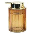 Porta Sabonete Líquido Vidro Âmbar E Dourado Luxo 260ml