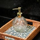 Porta Sabonete Líquido Vidro Vitral Dosador Dourado Gold - Tu